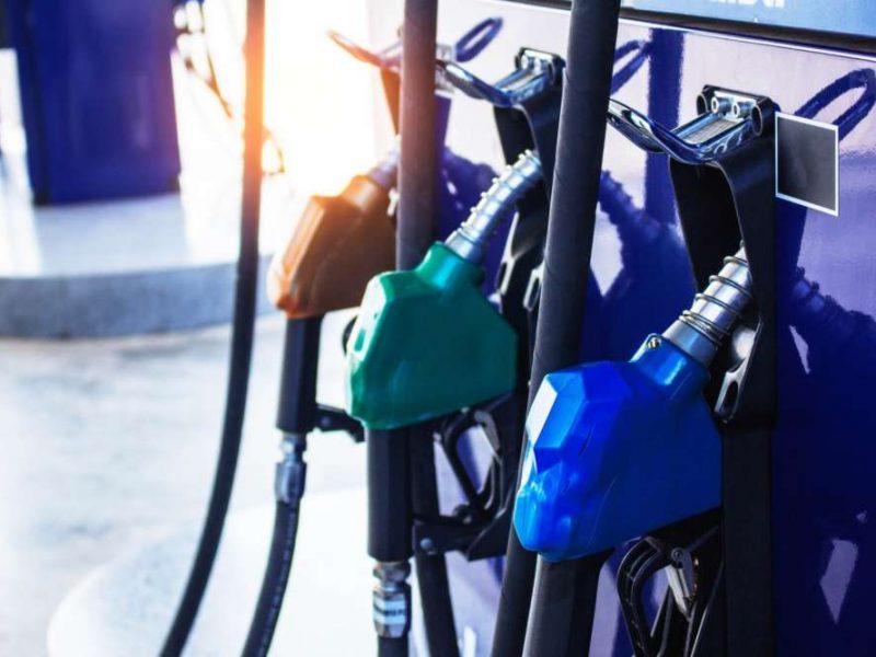Fuel nozzle on gas station